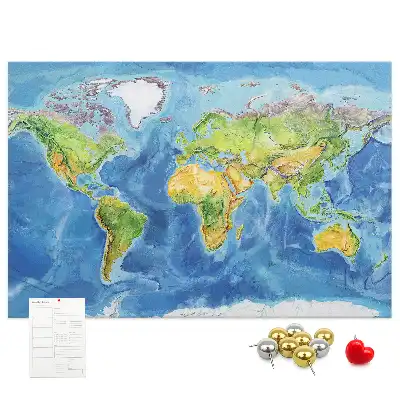 Printed Cork Board World map
