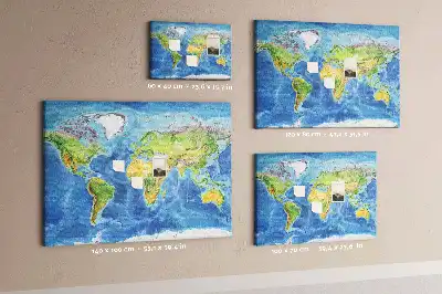 Printed Cork Board World map