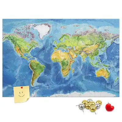 Printed Cork Board World map