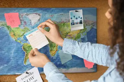 Printed Cork Board World map