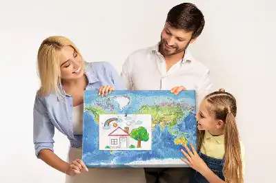 Printed Cork Board World map
