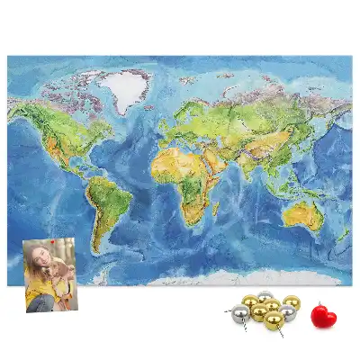 Printed Cork Board World map