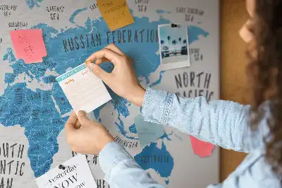 Printed Cork Memo Board Blue earth map