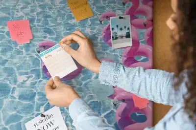 Cork memo board Dandelions flamingos