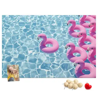 Cork memo board Dandelions flamingos