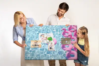 Cork memo board Dandelions flamingos