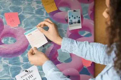 Cork memo board Dandelions flamingos