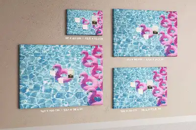 Cork memo board Dandelions flamingos