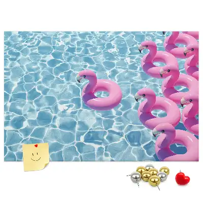 Cork memo board Dandelions flamingos