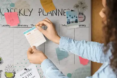 Cactus shaped printed cork weekly planner board