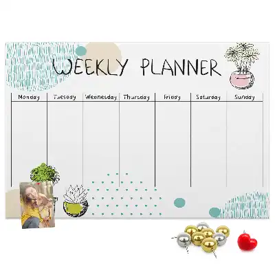 Cactus shaped printed cork weekly planner board