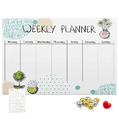 Cactus shaped printed cork weekly planner board