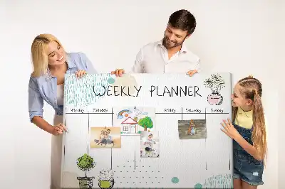 Cactus shaped printed cork weekly planner board