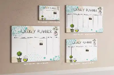 Cactus shaped printed cork weekly planner board