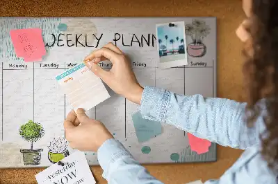Cactus shaped printed cork weekly planner board