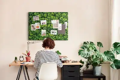 Printed Cork Memo Board Forest from a bird's eye view