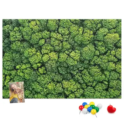 Printed Cork Memo Board Forest from a bird's eye view