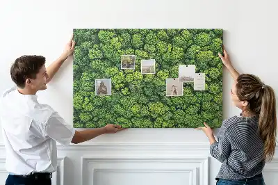 Printed Cork Memo Board Forest from a bird's eye view