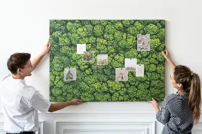 Printed Cork Memo Board Forest from a bird's eye view