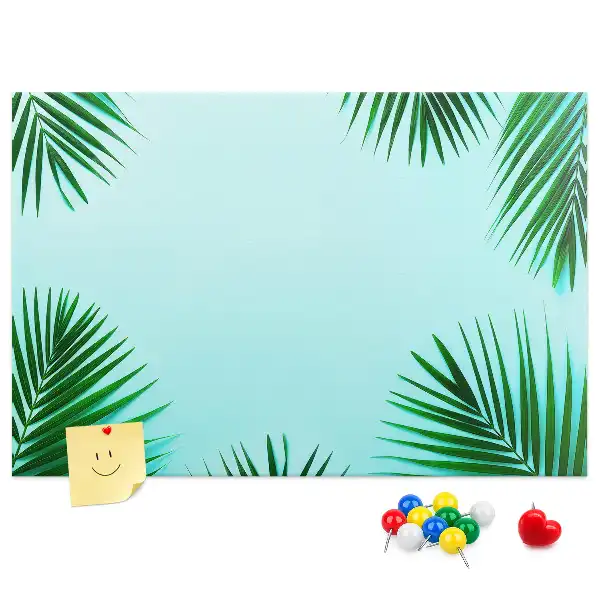 Tropical leaves cork memo board