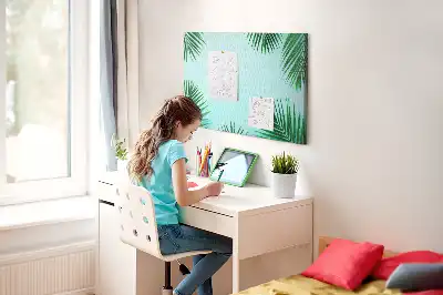 Tropical leaves cork memo board