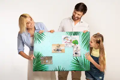 Tropical leaves cork memo board