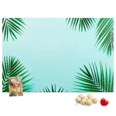 Tropical leaves cork memo board