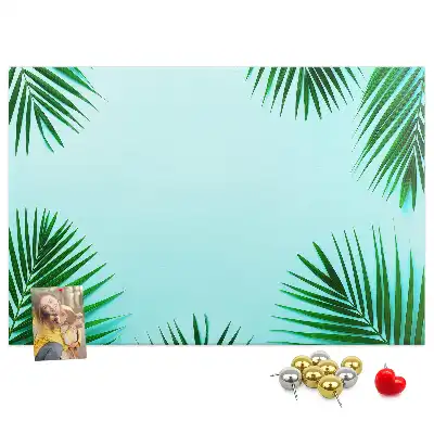 Tropical leaves cork memo board