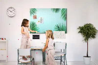 Tropical leaves cork memo board