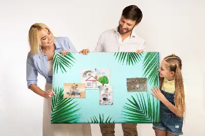 Tropical leaves cork memo board
