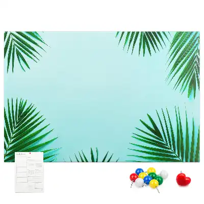 Tropical leaves cork memo board