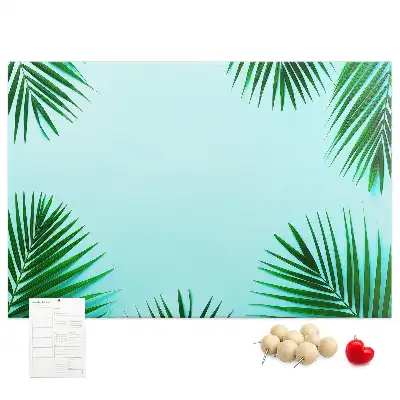 Tropical leaves cork memo board