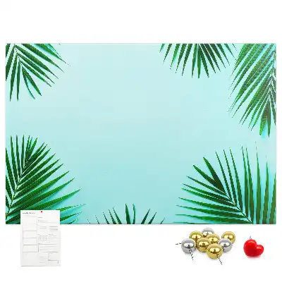 Tropical leaves cork memo board