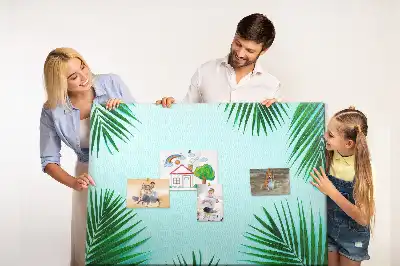 Tropical leaves cork memo board