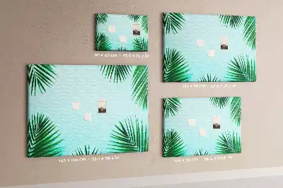 Tropical leaves cork memo board