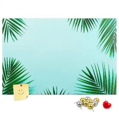 Tropical leaves cork memo board