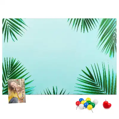 Tropical leaves cork memo board