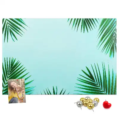 Tropical leaves cork memo board