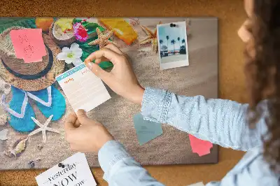 Exotic Summer Printed Cork Memo Board