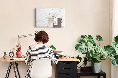 Decorative marble cork memo board
