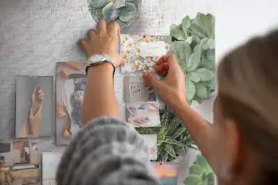 Printed Cork Board with Decorative Plants Design