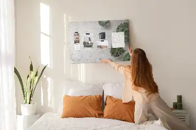Printed Cork Board with Decorative Plants Design