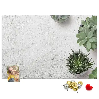 Printed Cork Board with Decorative Plants Design