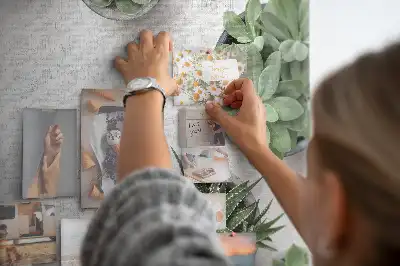Printed Cork Board with Decorative Plants Design