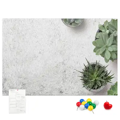 Printed Cork Board with Decorative Plants Design