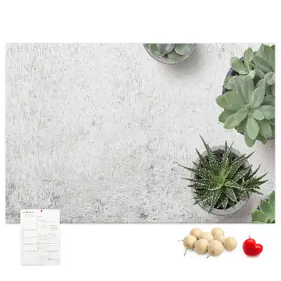 Printed Cork Board with Decorative Plants Design