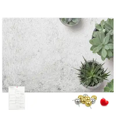 Printed Cork Board with Decorative Plants Design