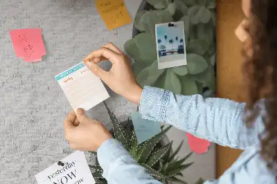 Printed Cork Board with Decorative Plants Design