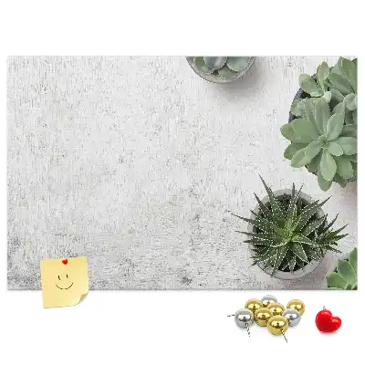 Printed Cork Board with Decorative Plants Design