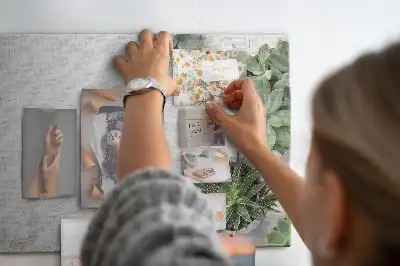 Printed Cork Board with Decorative Plants Design
